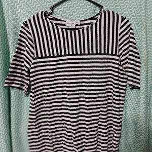 Southern Lady Monochrome Striped Short Sleeve Top